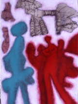 carbone e tempera acrilica su carta 57x76